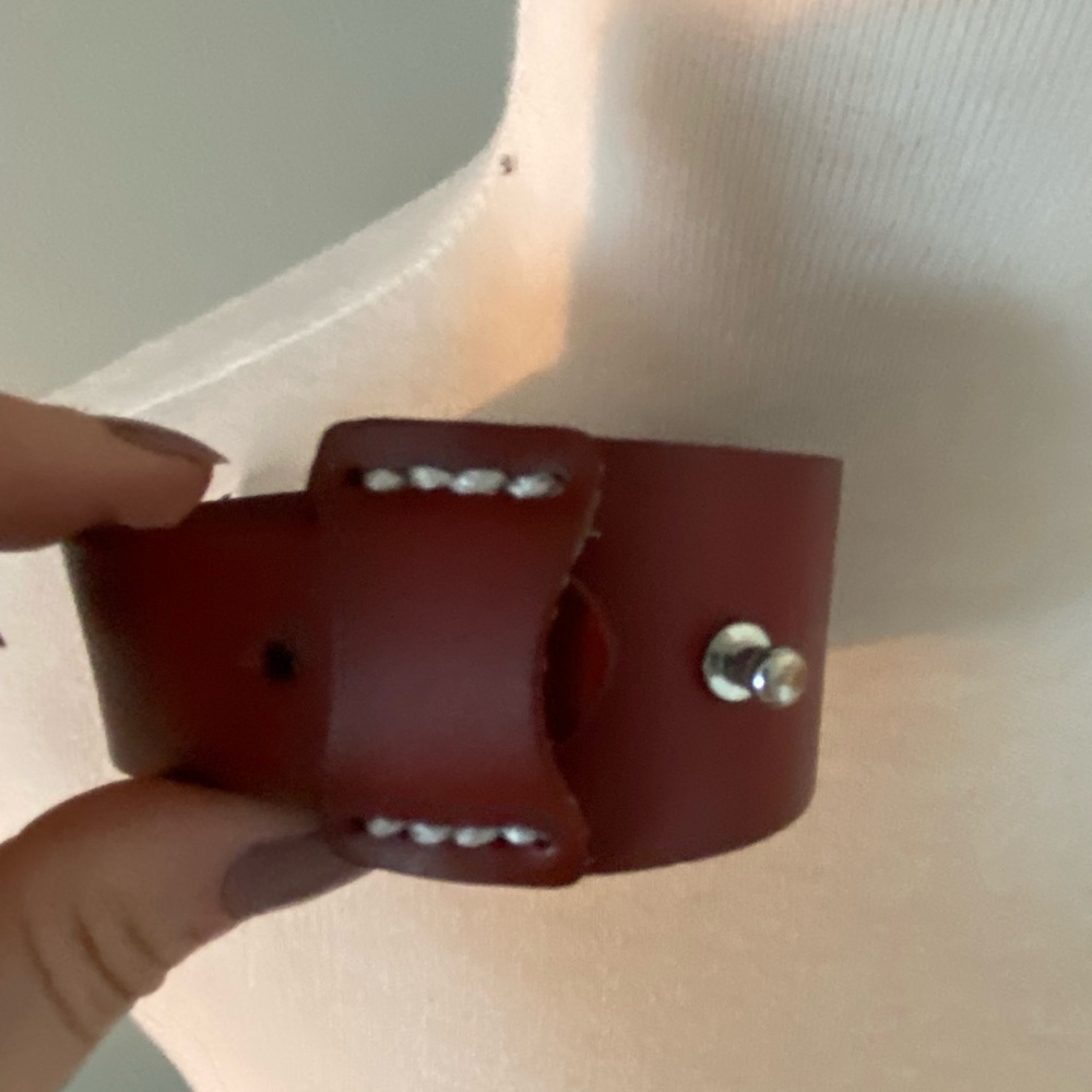 Deep red leather bracelet from Plunder Design